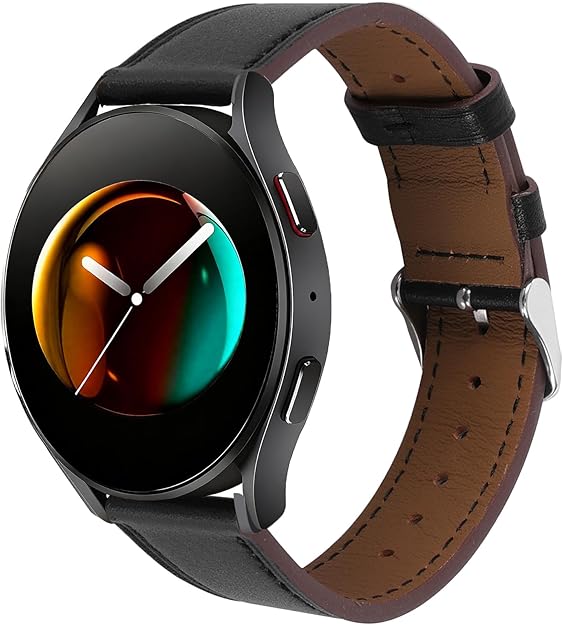 Italy Genuine Leather Watch Bands Men Women Compatible with Samsung Galaxy Watch Band, 20mm 22mm Lugs Watch Straps, Quick Release Wear-resistant Sweat-Resistant Smartwatch Replacement Strap