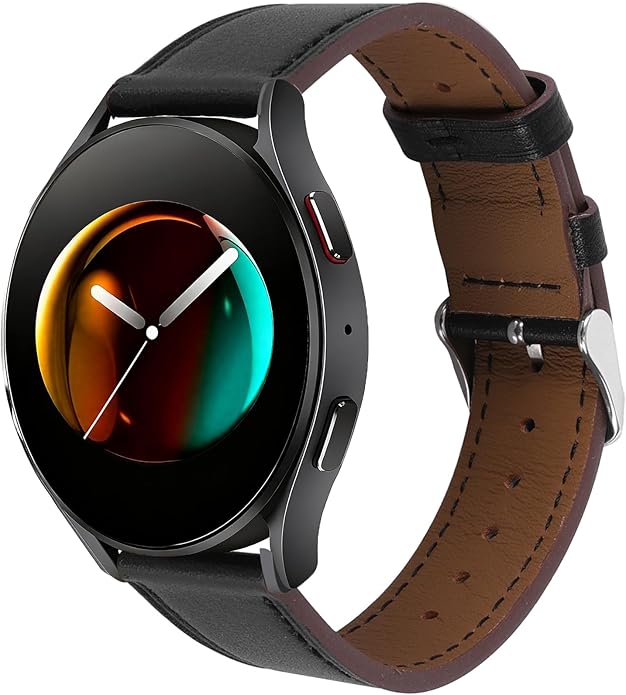 Italy Genuine Leather Watch Bands Men Women Compatible with Samsung Galaxy Watch Band, 20mm 22mm Lugs Watch Straps, Quick Release Wear-resistant Sweat-Resistant Smartwatch Replacement Strap