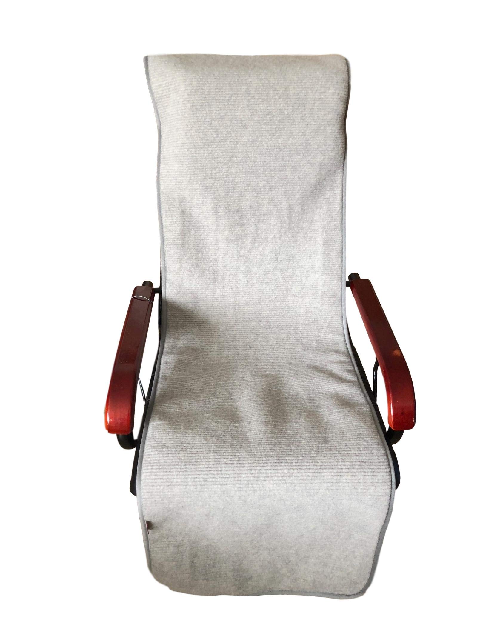 Sesselschoner Relaxsessel doppelt grau/weiß, 100% Merinowolle (50x200cm)