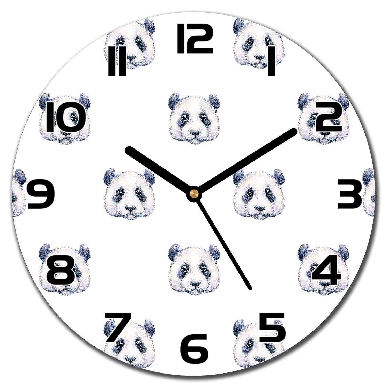 Horloge en verre panda pastel pour adoucir l'ambiance du salon