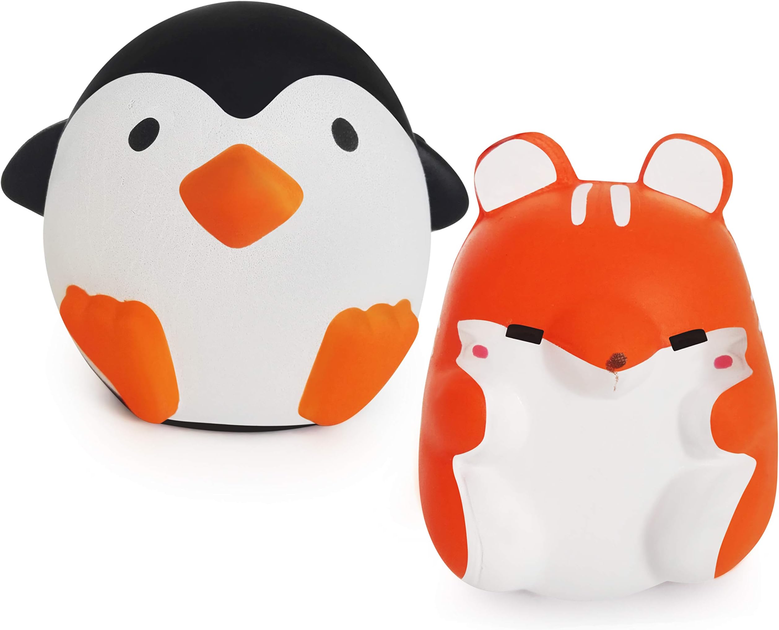 Chuchik Squishy Toy For Stress Relief. Kawaii Slow Rising and super soft Squishies with sweet Scented. 2 pack (Penguin & Hamster)