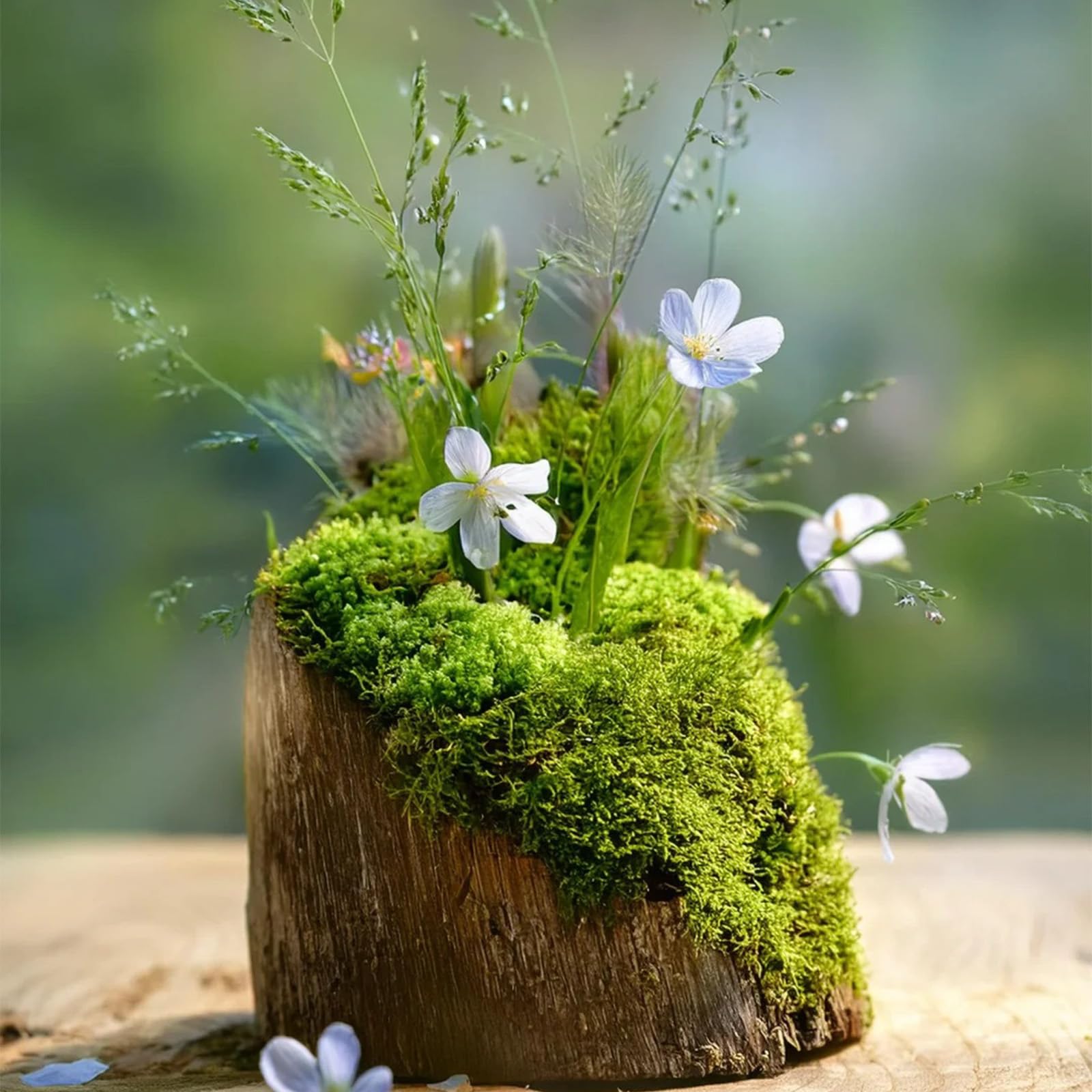 XIAQICA 200g Mousse Vert Foncé Naturelle Stabilisée - Déco DIY Crèche Noël Pâques Modélisme