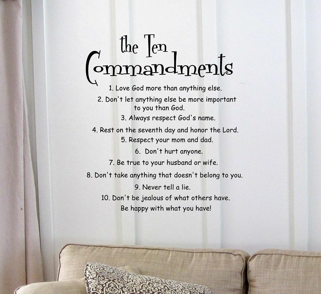 The 10 Commandments Vinyl wall art Inspirational quotes and saying home decor decal sticker