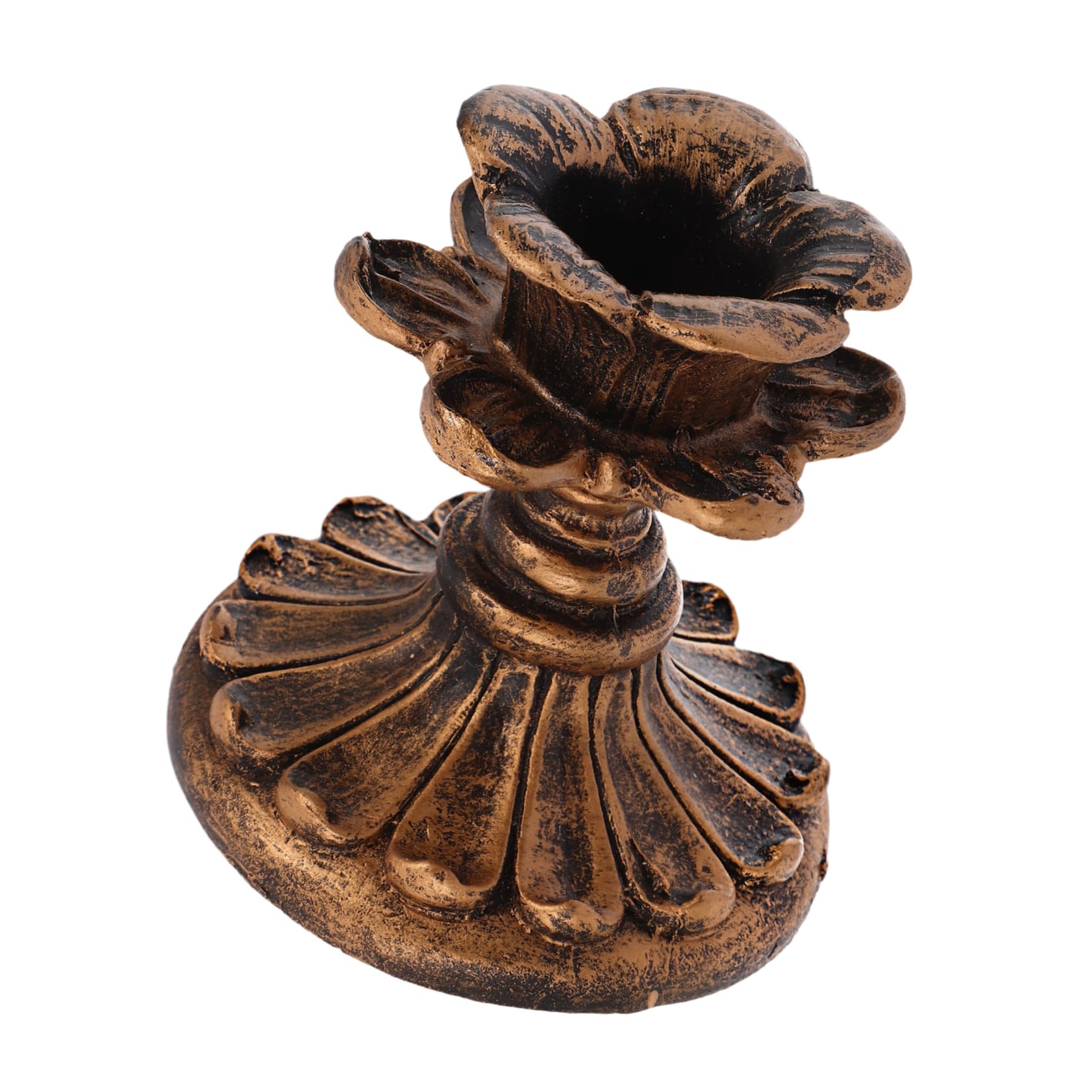 HOODANCOS 1Pc Vintage French Resin Candlestick Sconce Antique Decorative Candle Holder for Home Decor Elegant Centerpiece for Weddings and Special Occasions