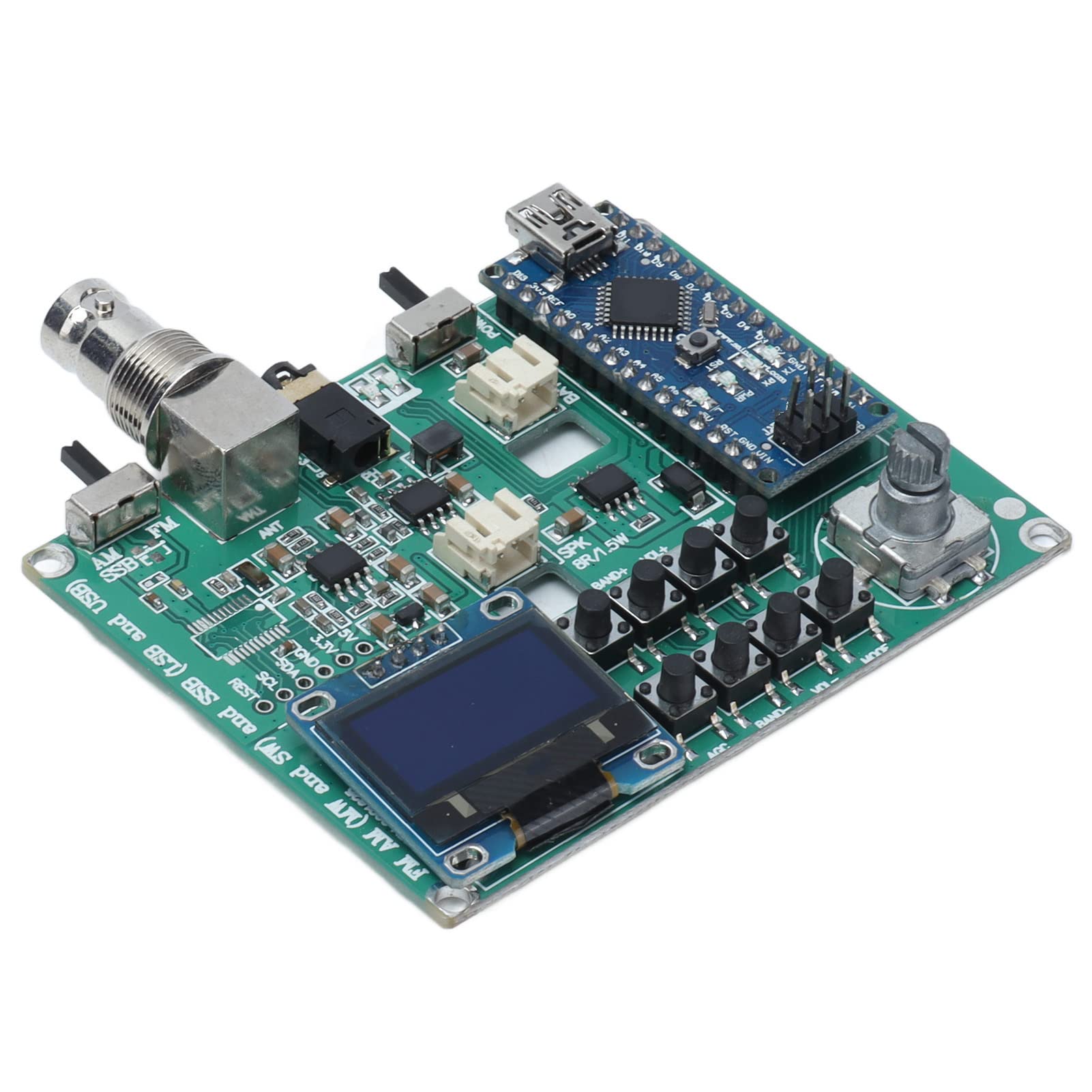 SI4732 Modulo ricevitore audio radio Scheda FM AM SW SSB fai da te con interfaccia antenna BNC di ricarica USB per appassionati di radioamatori e hobbisti di elettronica