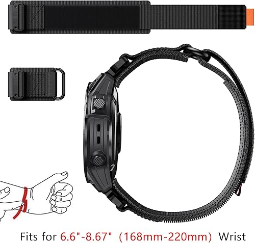 Miniatura 7 de Abanen Correas de reloj tácticas de nailon para Fenix 7X  Fenix 6X  Fenix 5X  Enduro 2, ajuste rápido de 1.024 in, ajustable, resistente, correa de