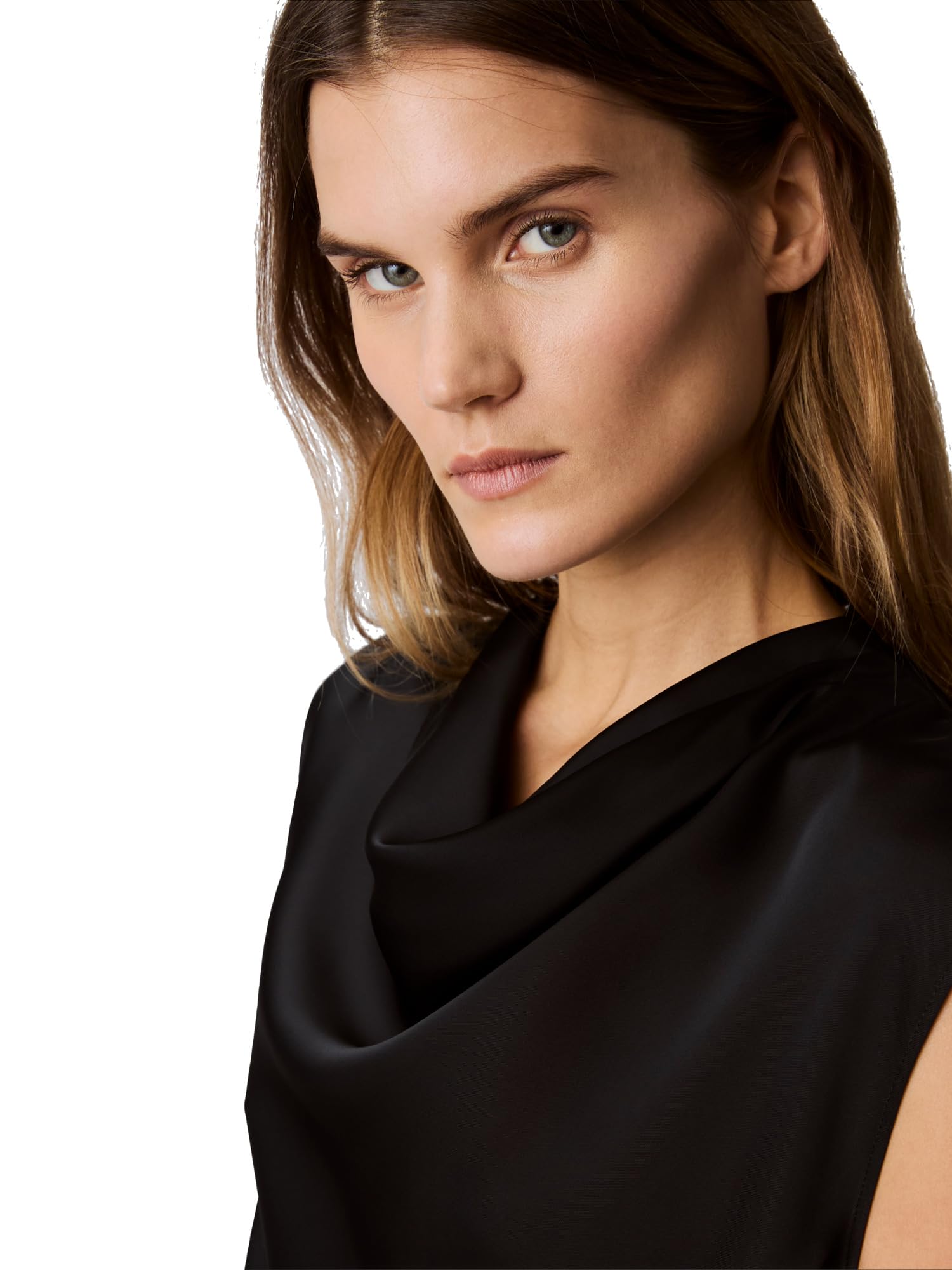 Calvin Klein Satin Cowl Neck Blouse Blusa de satén con Cuello drapeado Mujer