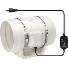 4 Inch Inline Duct Fan Ventilation Exhaust Fan with Speed Controller 282 CFM High Efficiency Air Fan Copper Motor for Bathroom Grow Tents Hydroponics