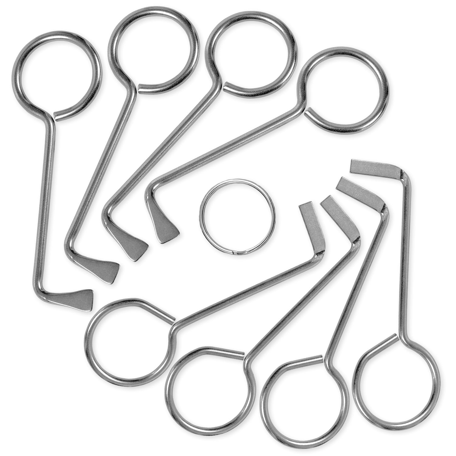 MULTIPICK Juego de ganzúas profesionales - [8 unidades fabricadas en Alemania] Llave universal – Abre casi cualquier puerta – Juego de ganzúas de barba, herramienta de apertura de dirichetet, llave