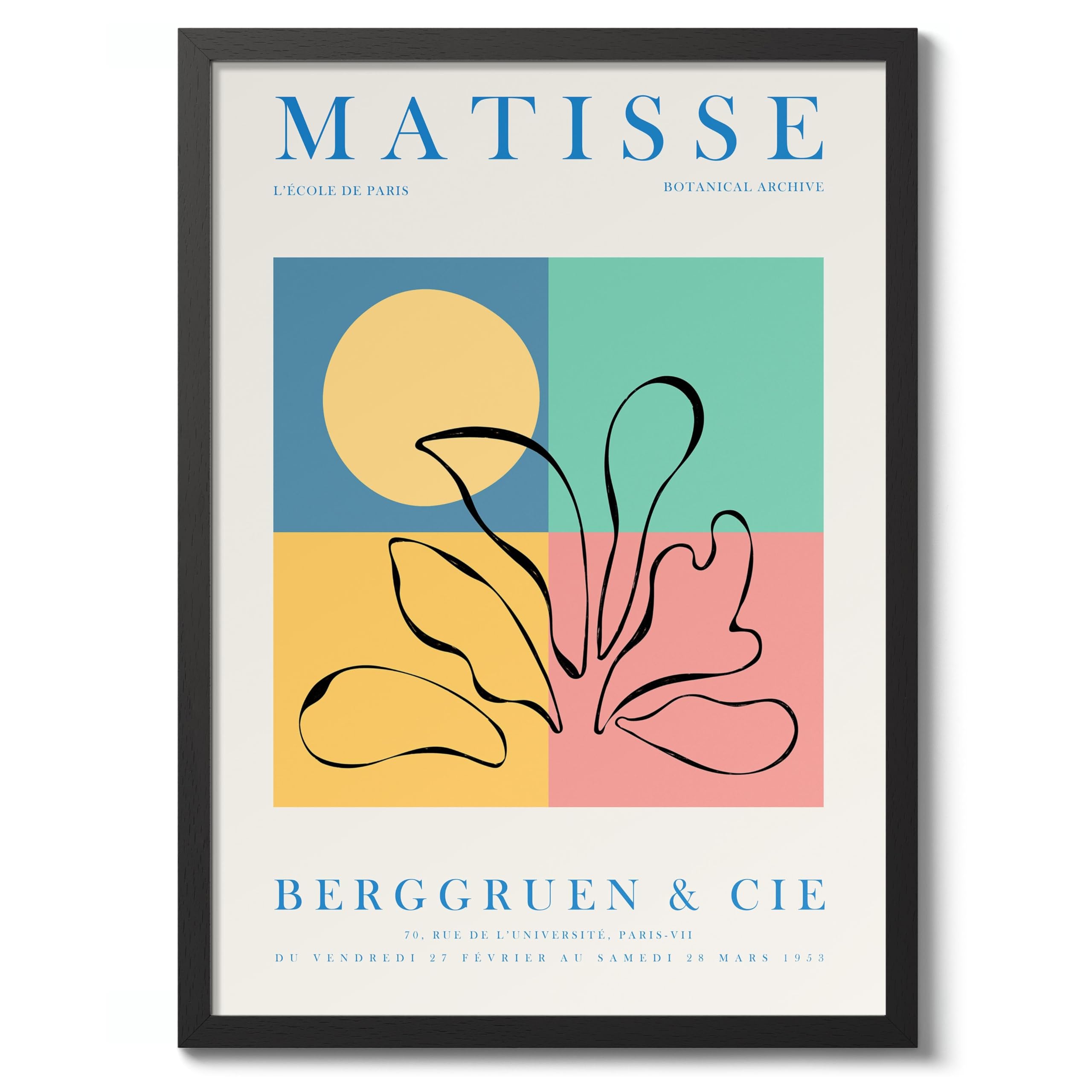 L'Ecole De Paris, Papier Découpés Henri Matisse Poster, Modern Art Exhibition Print, Abstract Boho Wall Art, Home Decor Design And Decoration, A4 (Print Only) - 29.7x21cm — image 1