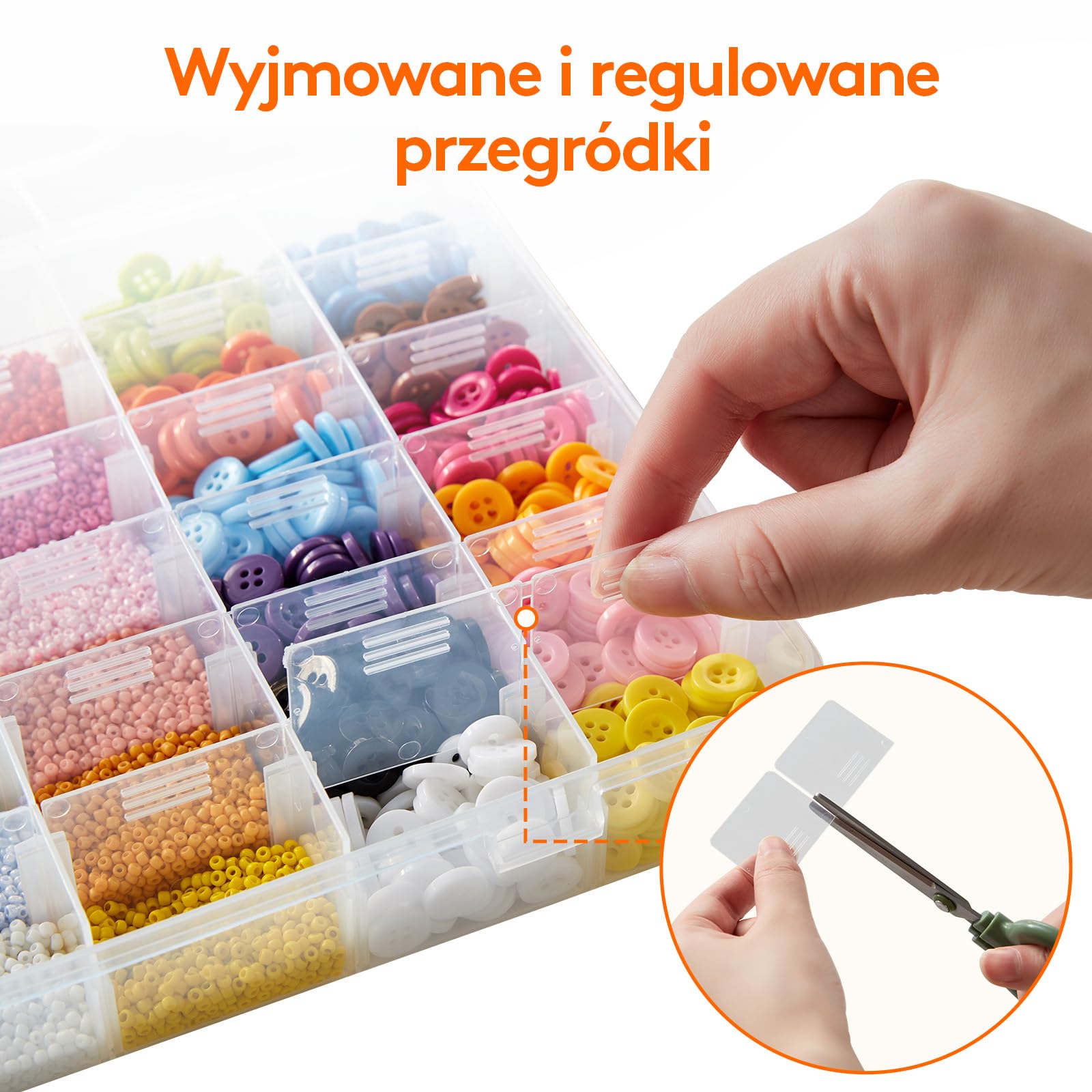 Lifewit 3-pak 36 Kratek Jasny Piętrowy Plastikowy Pojemnik Przechowywania Z Regulowanymi Przegródkami Dla Koralików, Diy Sztuki, Rzemiosła, Biżuterii, Sprzętu Rybackiego Z 5 Arkuszy Naklejki Etykiety