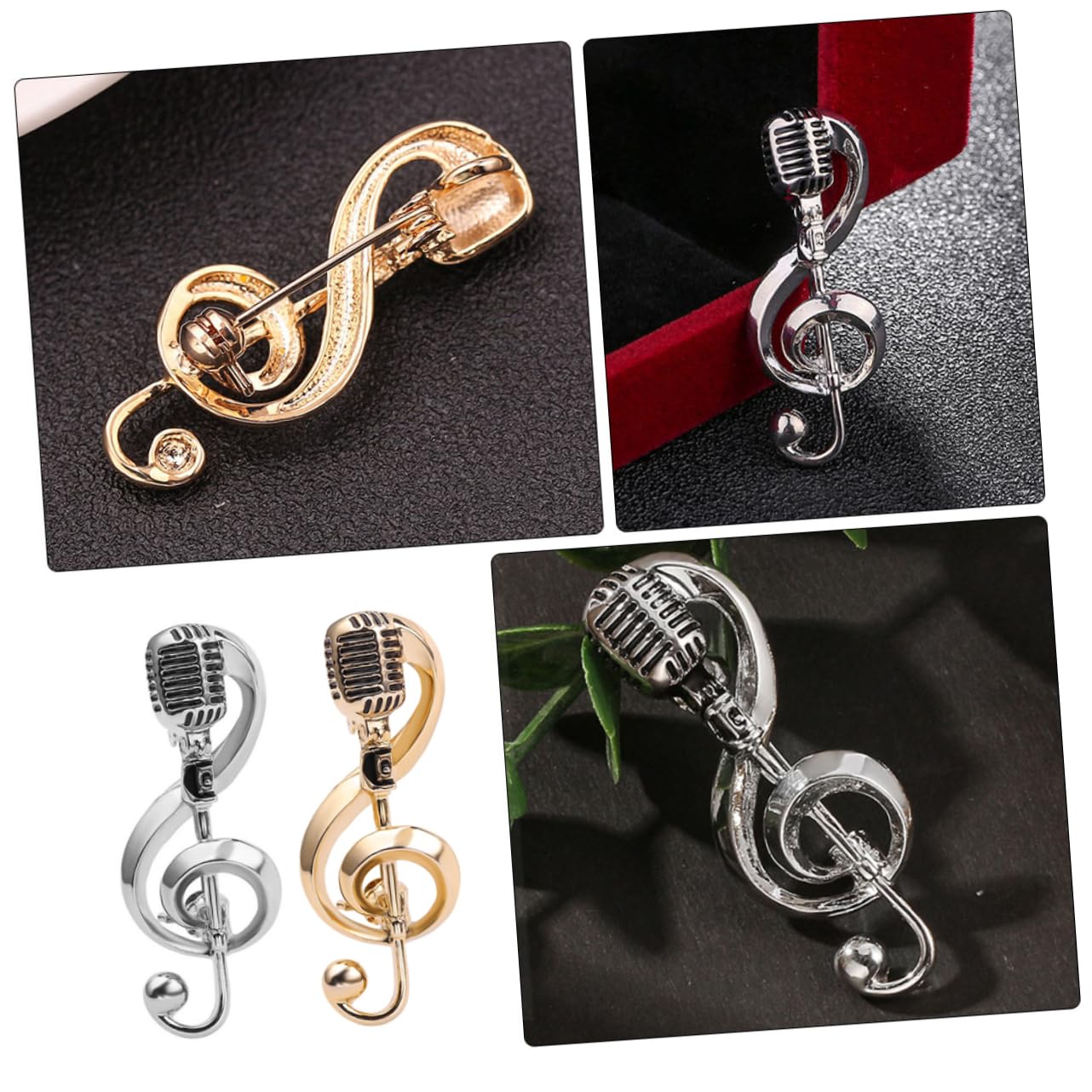 Adesivi per Piastre in Acciaio Microfono Donne Accessori Classici Accessori per la Fascia Europea e Americana Fascifica della retrò DECARE Musica A ZINCI