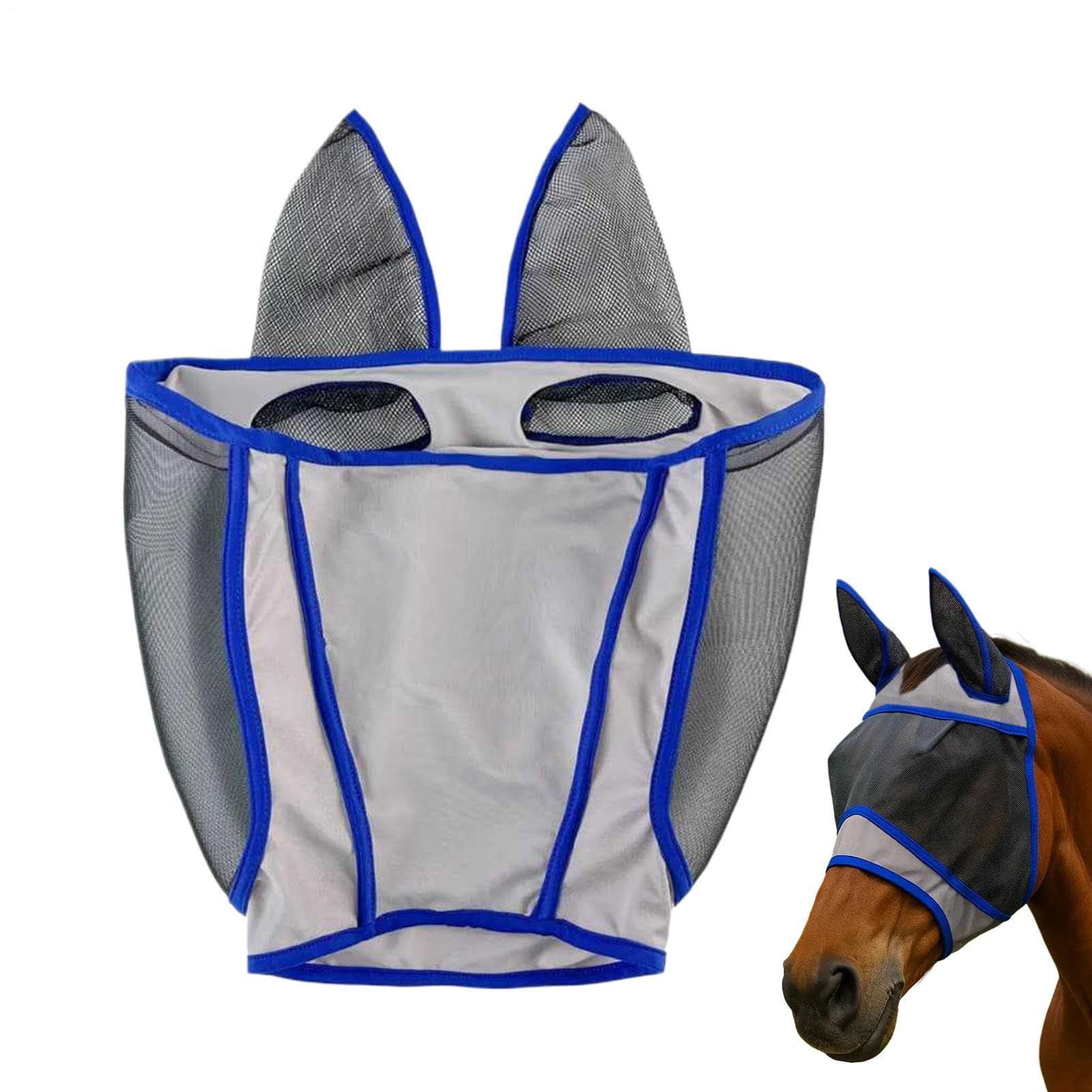 Masque anti-mouches cheval idéal pour l'écurie et les concours hippiques