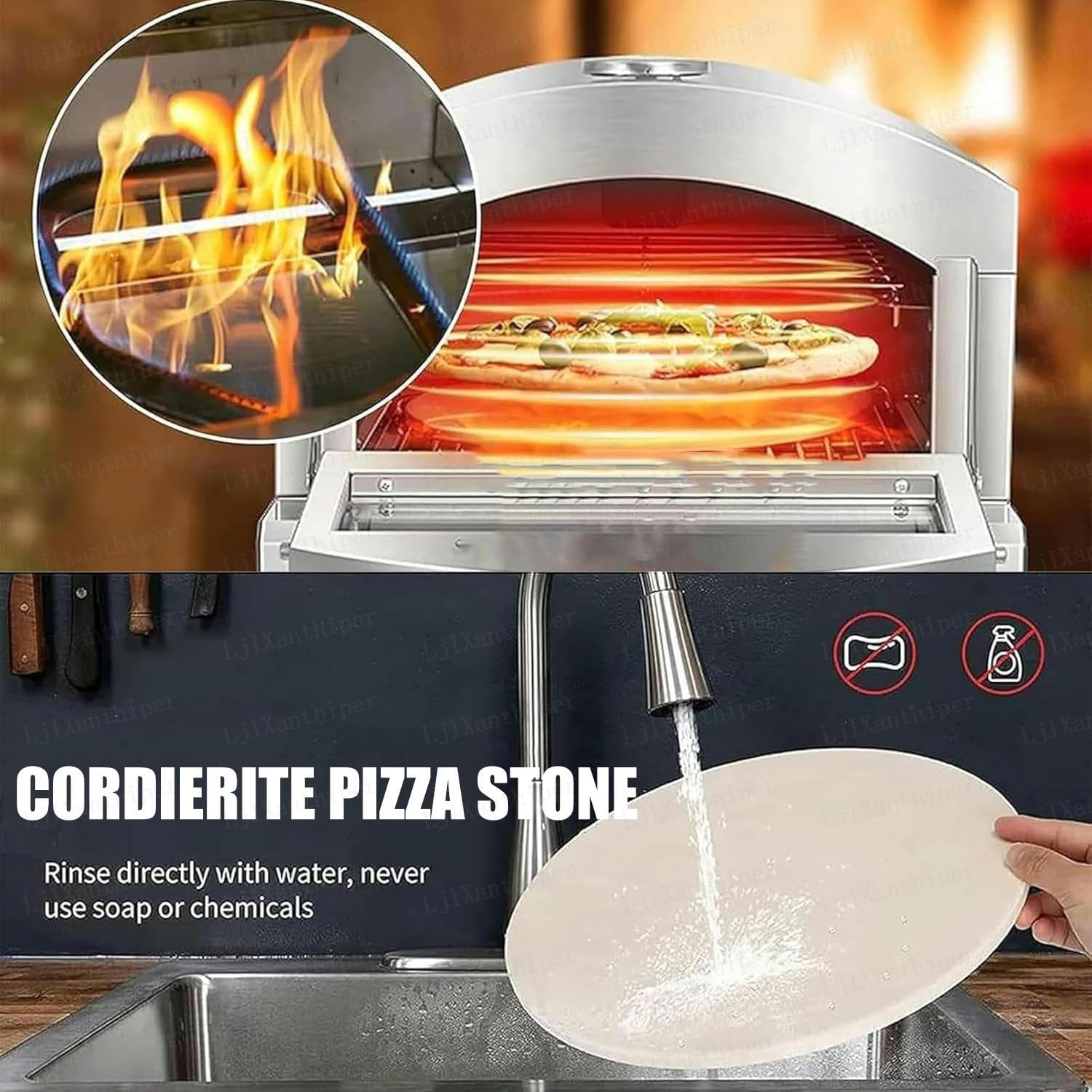 Máquina Para Hacer Pizza Profesional,Horno De Pizza Multifunción Para Exteriores,Entana De Vidrio Resistente Al Calor,Control De Temperatura,Para Asar Pizzas,Cocina Exteriores,Horno ElectricPizzaOven