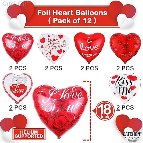 Miniatura 6 de Globo grande de peluche, 40 pulgadas para decoración del día de San Valentín, paquete de 34 globos de corazón con gancho rojo para decoración del