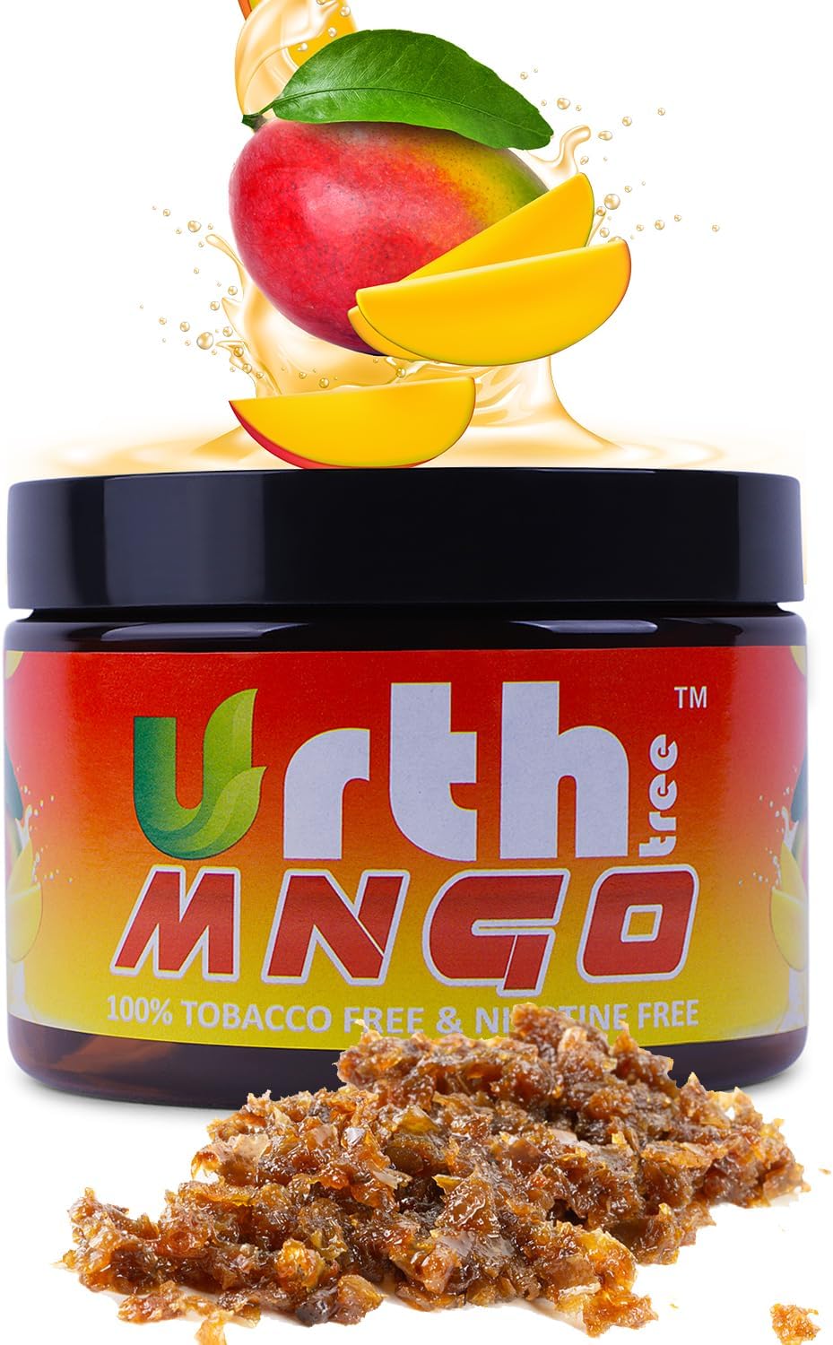UrthTree Hookah Flavors, Shisha Herbal Molasses, Tobacco Free And Nicotine Free, 250 gram - 8.8 Ounce, Premium Variety Flavors, Made 100% From Apple Skin (Mango)
