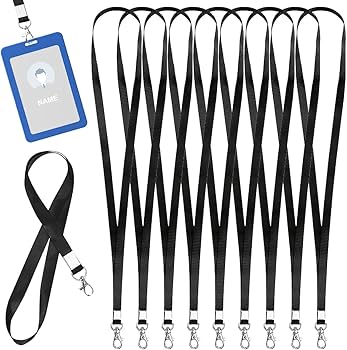 Lot De 20 Cordons Tour De Cou (lanyards) - Nylon, Boucle Pivotante Métal, 45 Cm, Couleurs Variées