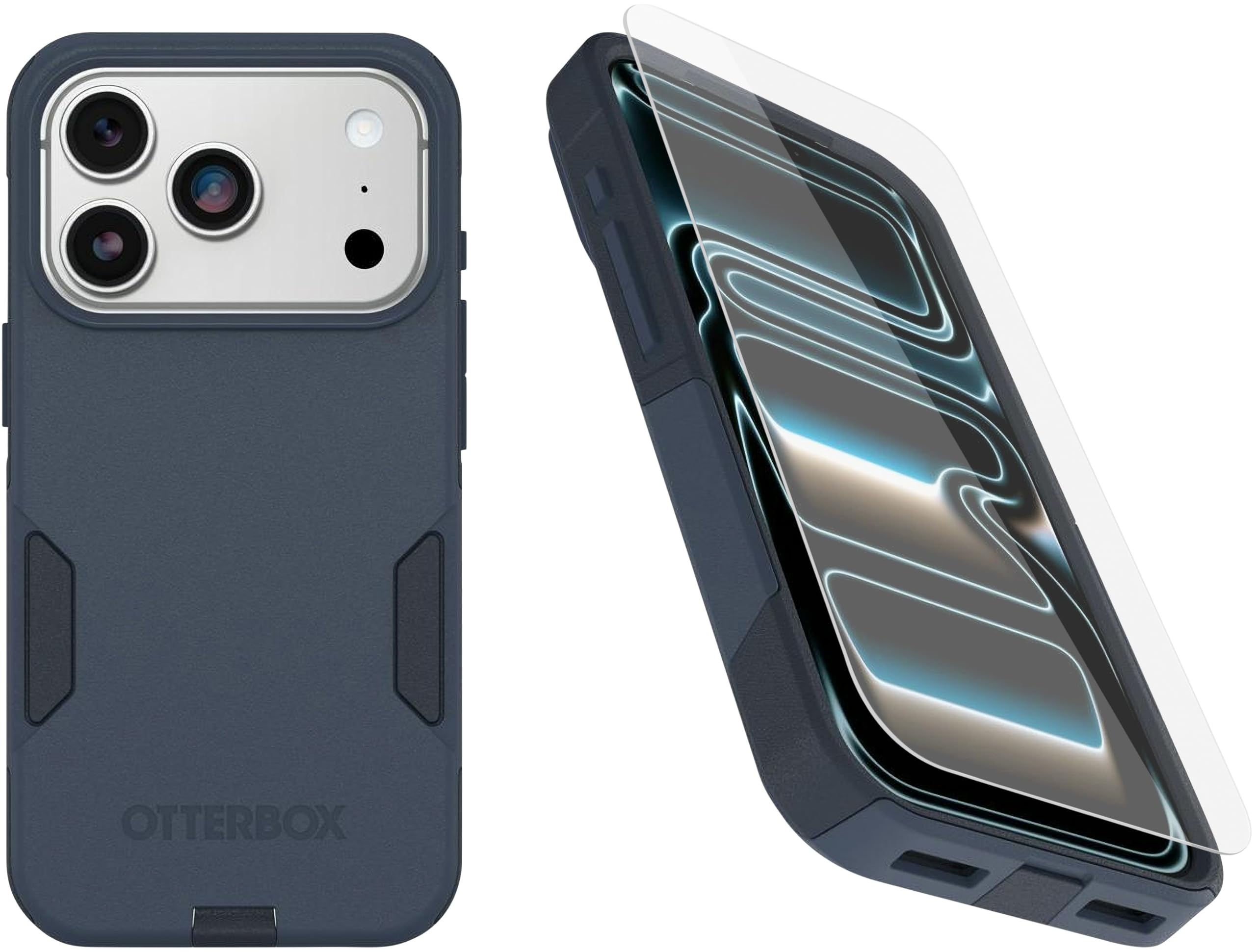 OtterBox Paquete Solo para iPhone 17 Pro (Solamente): Commuter Series MagSafe - Funda y Protector de Pantalla - Blue Sentiment - imanes Integrados - Delgada y Protectora - con protección de Puerto