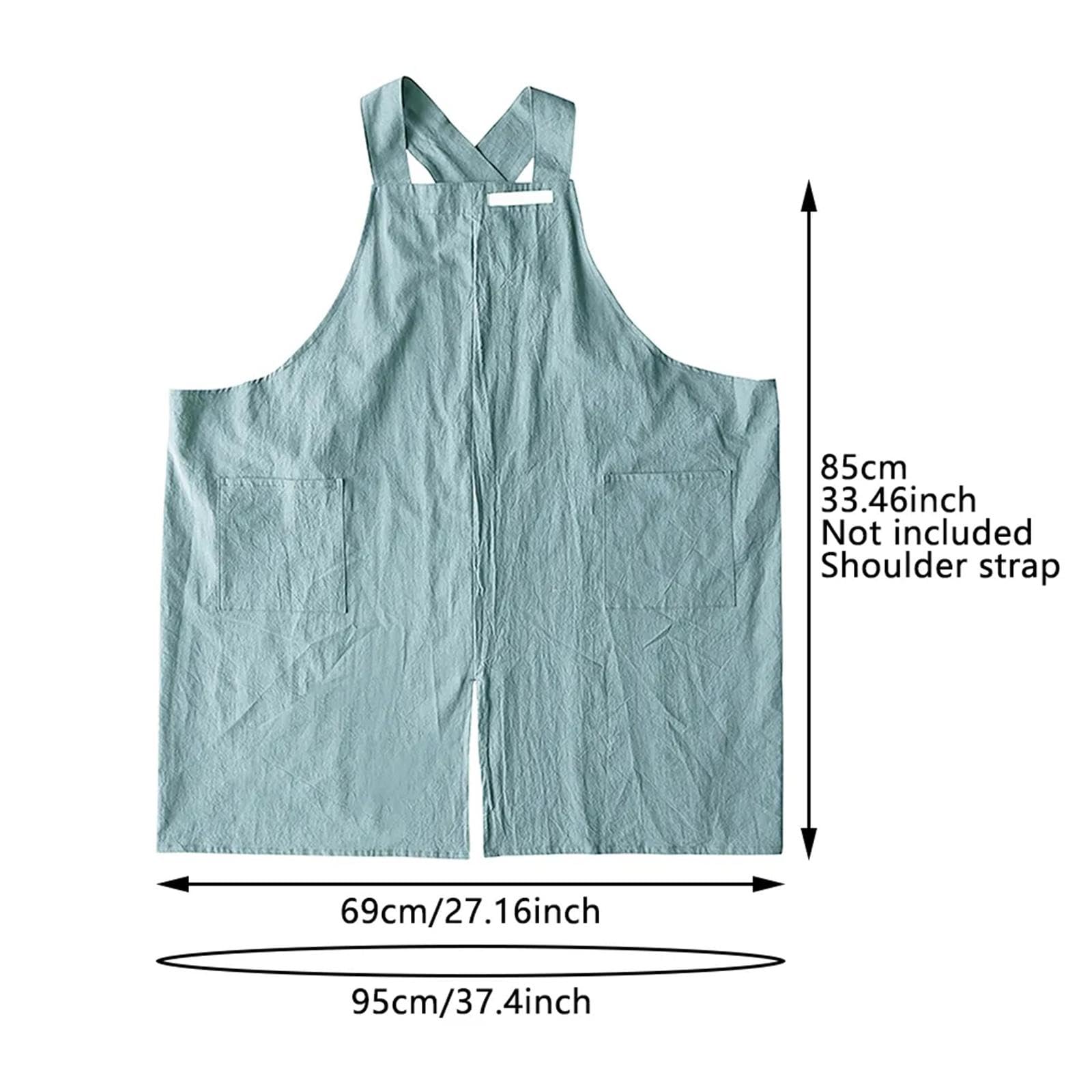 Tablier Atelier Femme Homme Tablier Cuisine Tablier Résistant à l'huile Tablier Réglable Poches Multiples Confortable Tissu Doux Adapté Au Tra, Bleu Clair