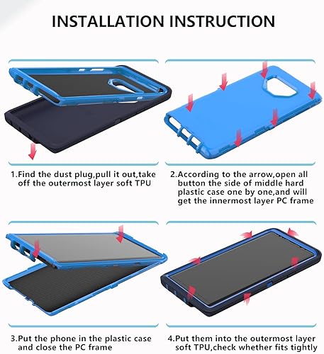 Miniatura 7 de Funda para Samsung Galaxy Note 9, a prueba de caídas, a prueba de golpes, resistente, funda protectora para Samsung Note 9, 6.4 pulgadas (azul