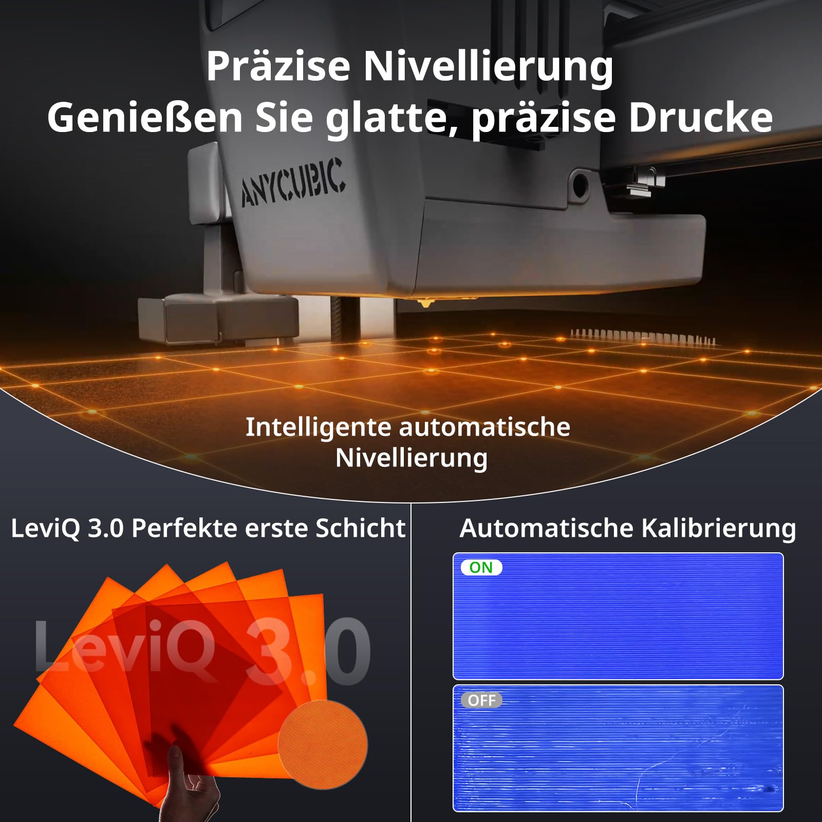 Anycubic Kobra X 3D Drucker, Hochintegrierter Mehrfarb Extruder spart Druckzeit, Weiches und hartes Filament drucken, Bis zu 600 mm/s, Druckgröße 260x260x260 mm