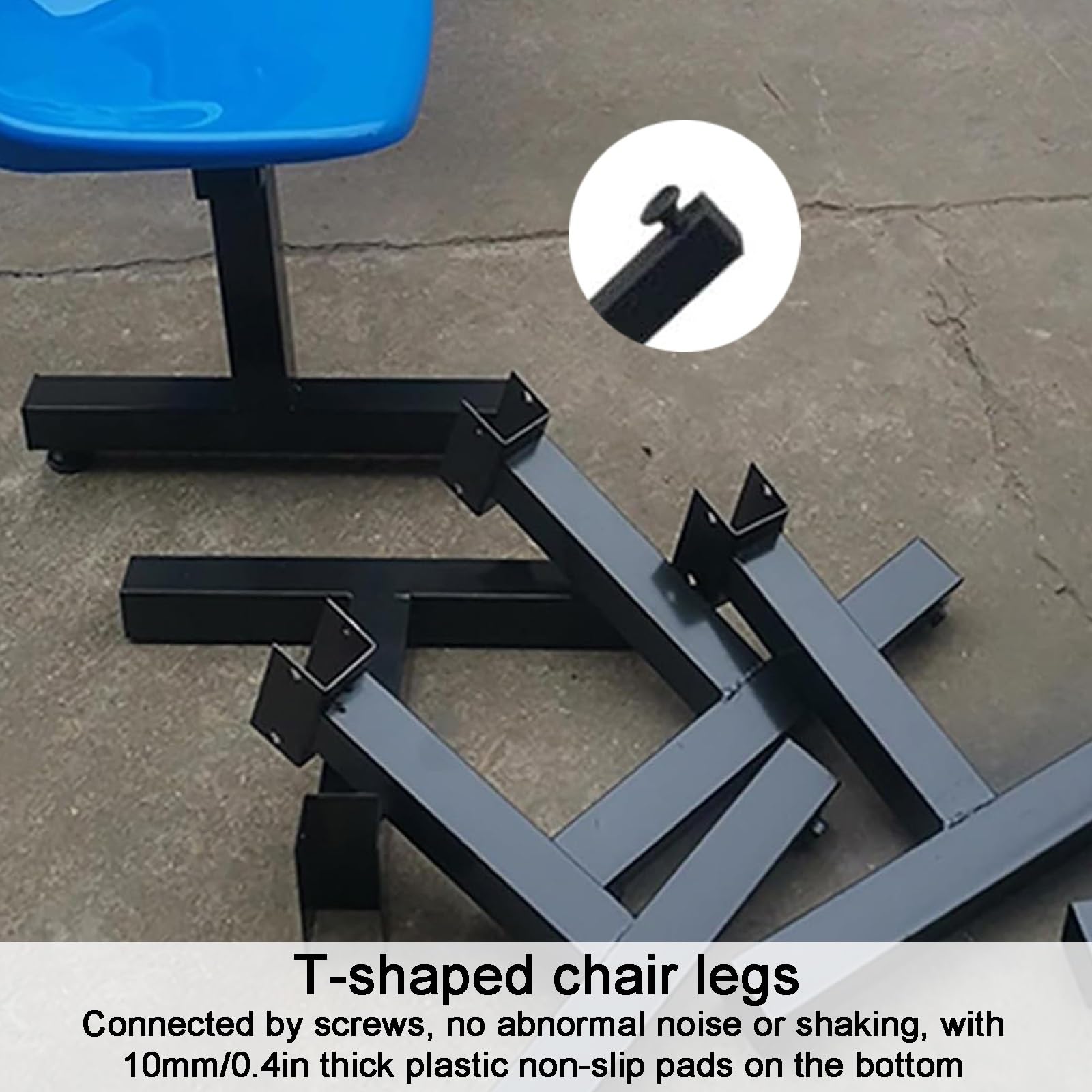 Banc de Salle D'attente 3 Places, Banc avec Structure Métallique en Plastique, Chaises sur Poutre pour Salle D'attente, Aéroports, Hôpitaux, Stades, Banques(Black)