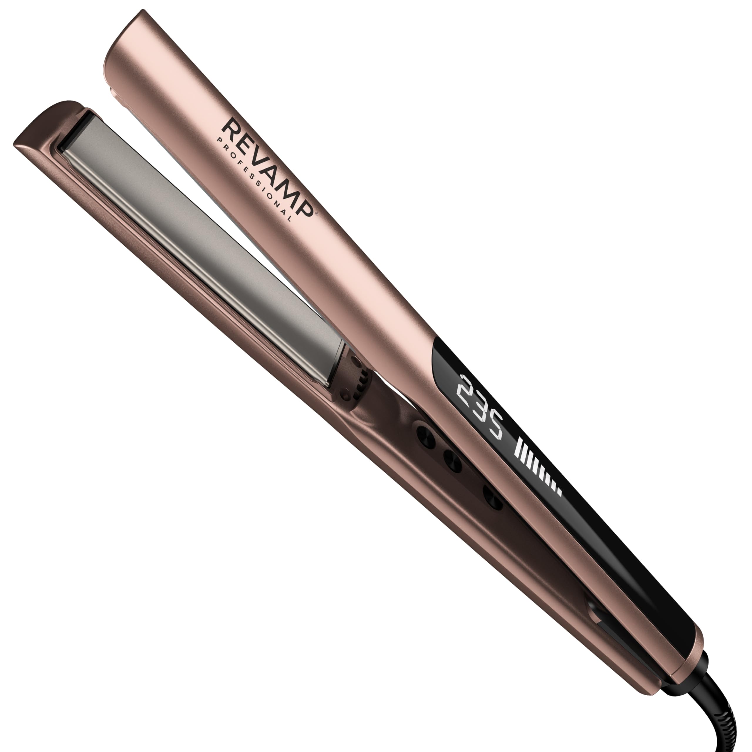 REVAMP Dynamic Radiance Plancha de Cabello Cerámica - Placas Largas | Straight & Style, Alisado en una Pasada, Curvado, Ondas y Rizos Duraderos, Profesional de Salón