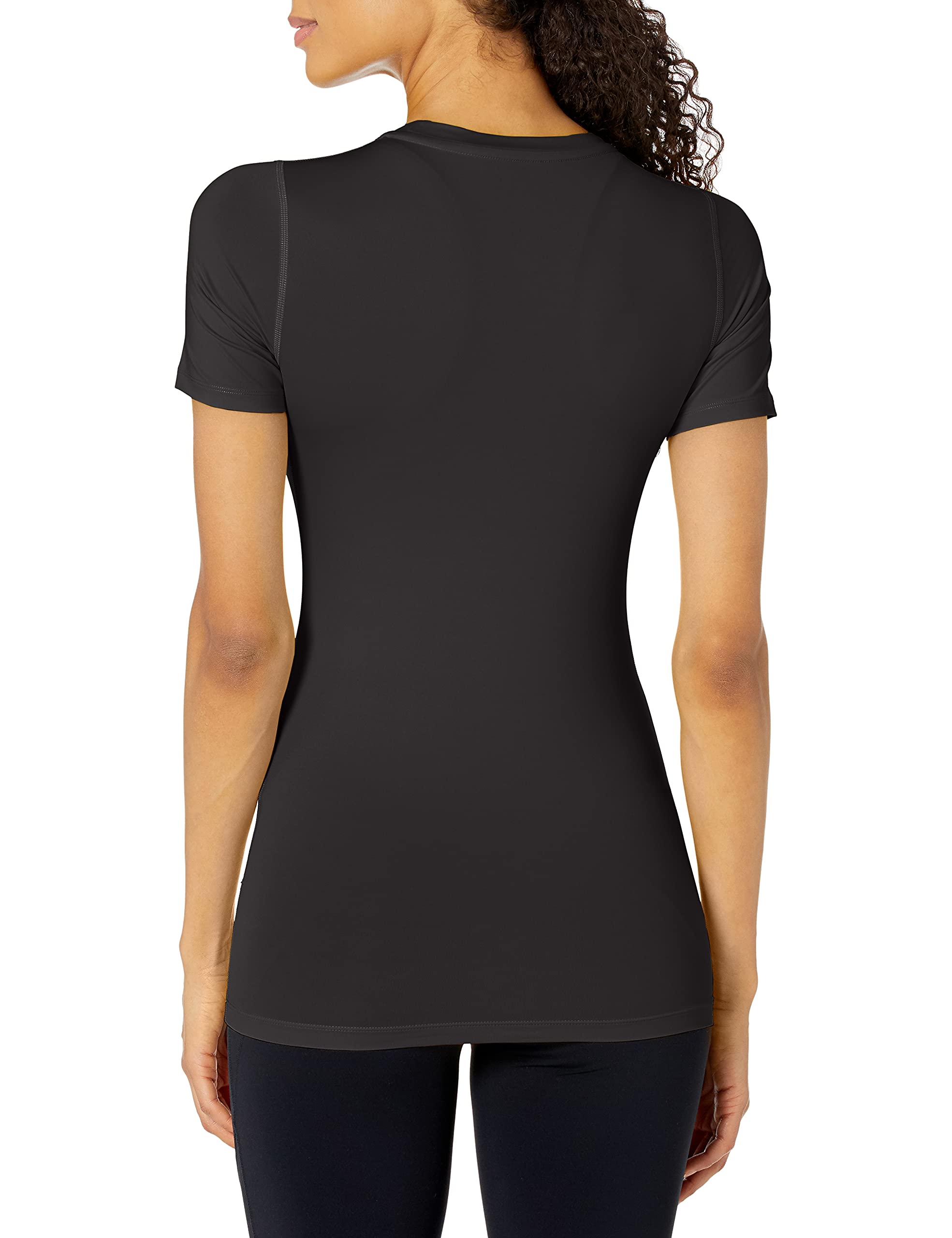 Tommie Copper Women's Core Compression Short Sleeve Crew Neck Shirt, Black, X-Large
