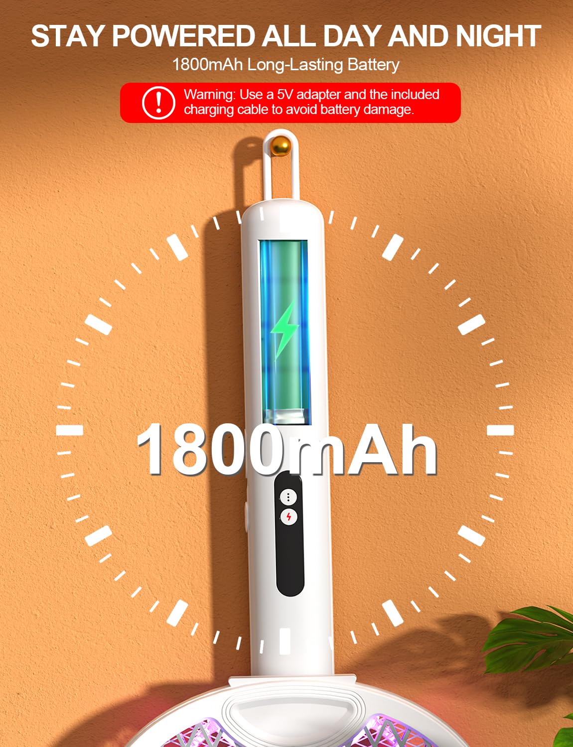 WOCVRYY 4000V 1800 Mah Elektryczna Łapka na Muchy 3w1 Ładowana Elektryczna z Usb C Możliwość Ponownego Ładowania Światło LED Pułapka na Muchy Składana do Użytku Wewnątrz i na Zewnątrz