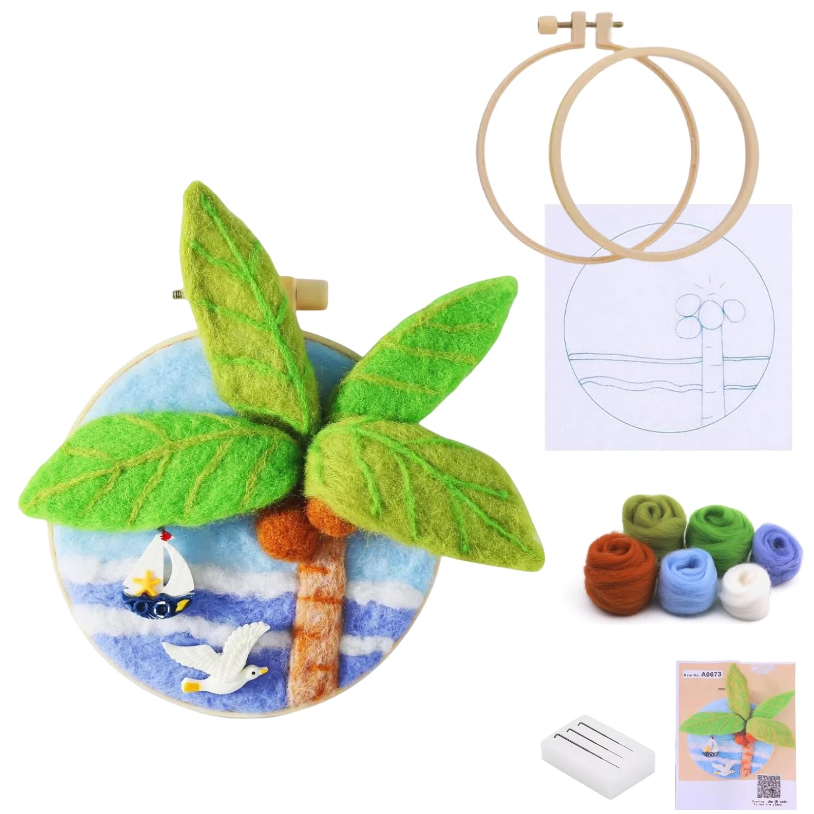 Needle Felt Starter Set,Felting Kits for Beginners Needle Felting Kit