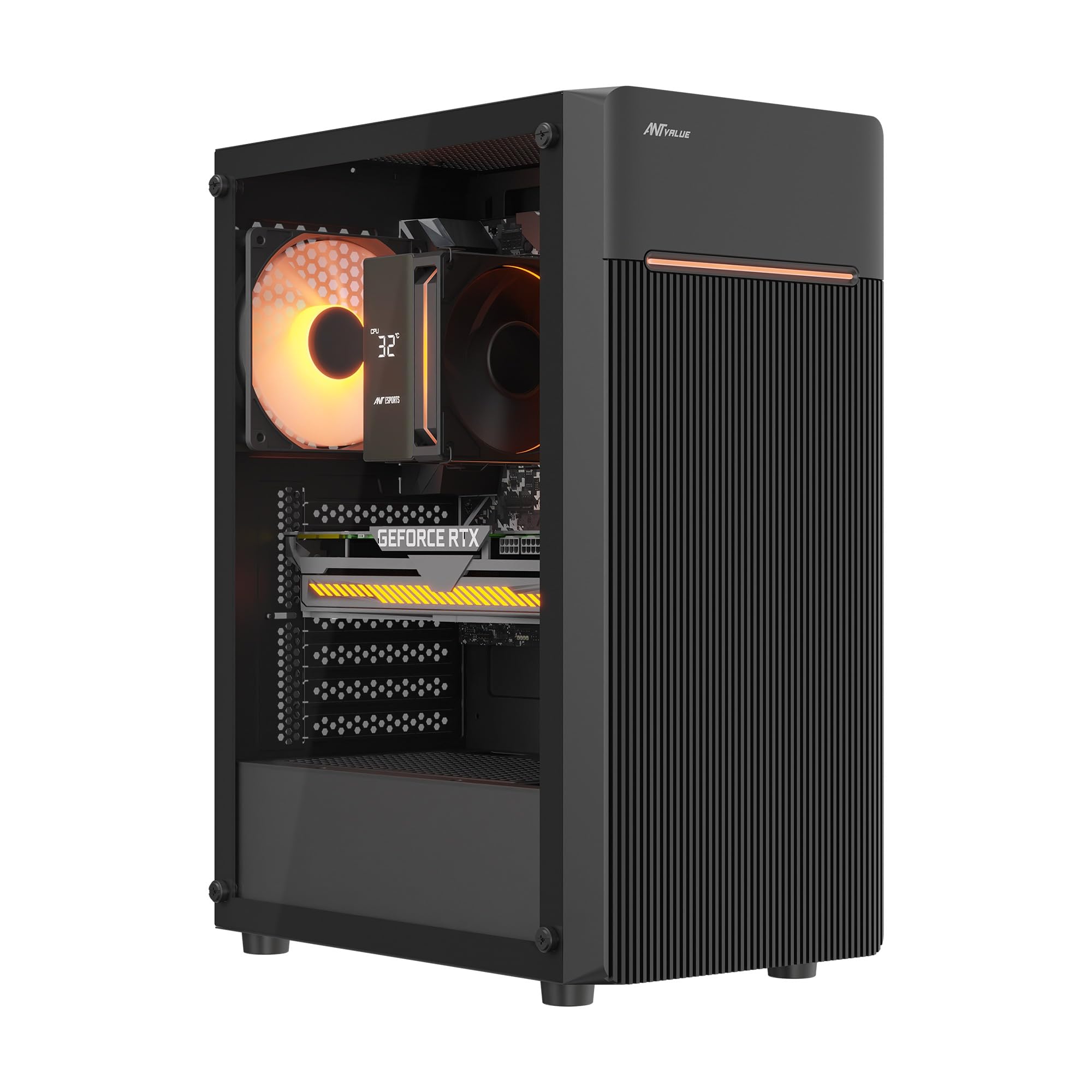 Ant Value VM24 Computer Case/Gaming Cabinet - Black | Support ATX, M-ATX, ITX | Pre-Installed 1 ARGB Fan-image-21