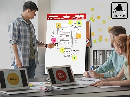 Miniatura 3 de Papel de cartulina de 25 x 30 pulgadas, almohadilla adhesiva de caballete con asa de transporte, papel de caballete con autoadhesivo, papel de