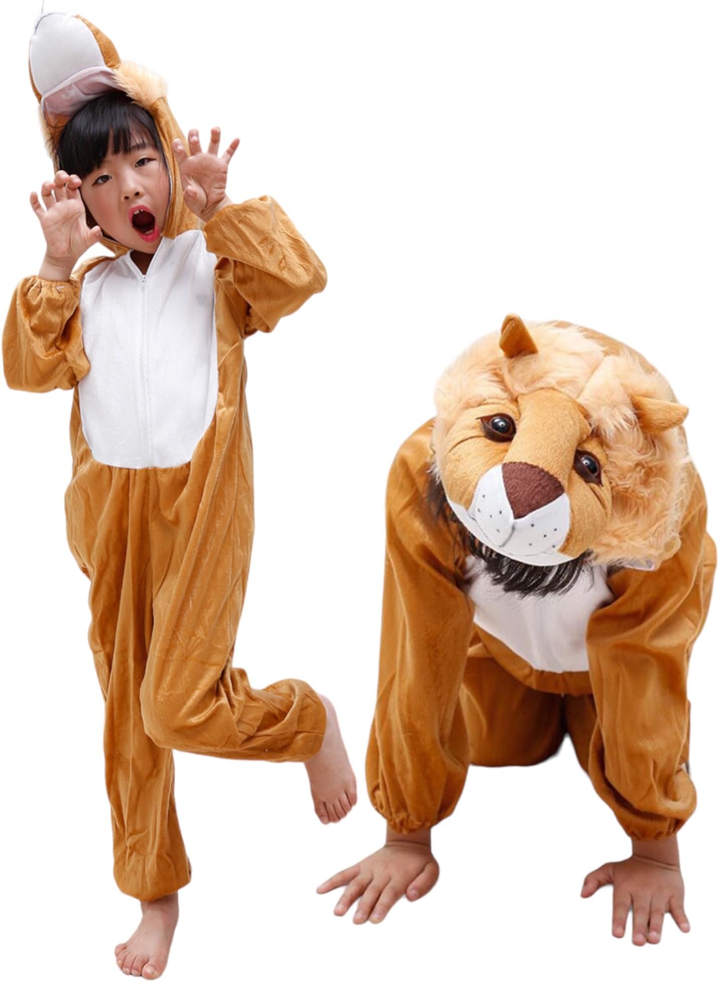 HIGHLAND Lion Costume for Kids and Toddlers 2-7 Years – Halloween Costume for Kids – Animal Costumes for Kids – Hooded Jumpsuit Animal Outfit for Cosplay Costume Party, Birthday, Photo Shoot