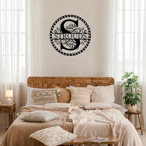 Miniatura 9 de Custom Last Name Sign Personalized Last Name Metal Signs Family Name Sign Personalized Metal Sign Metal Wall Art Split Monogram Personalized Wedding