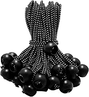 Vista 1 de Paquete de 50 cuerdas elásticas de 6 pulgadas, bolas elásticas, cuerdas elásticas con bolas, lazos elásticos para camping, tiendas de campaña, lona