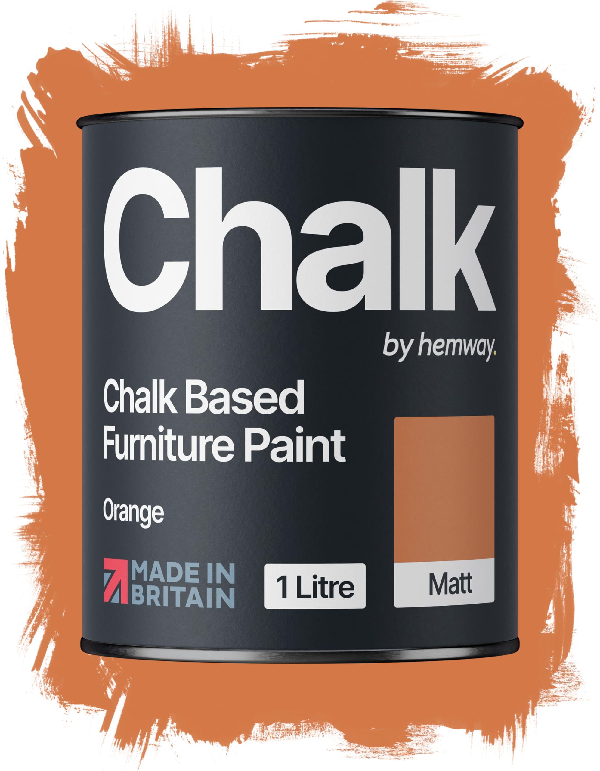 Hemway Chalk Based Furniture Paint Flat Matt Orange 1L Shabby ChicChalky FinishInteriorWallsWoodQuick Dry from B&Q