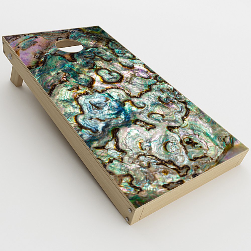 Skin Decal Vinyl Wrap for Cornhole Game Board Bag Toss (2xpcs.) Skins Stickers Cover/Abalone Shell Gold Underwater