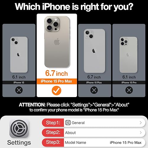 Miniatura 9 de TORRAS Funda diseñada a prueba de golpes para iPhone 15 Pro, probada en caídas de grado militar de 12 pies, antihuellas, antiarañazos, translúcida,