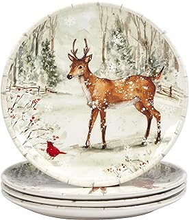 Certified International Winter's Walk 11.25" Dinner Plates, Large, Multicolor, Set of 4