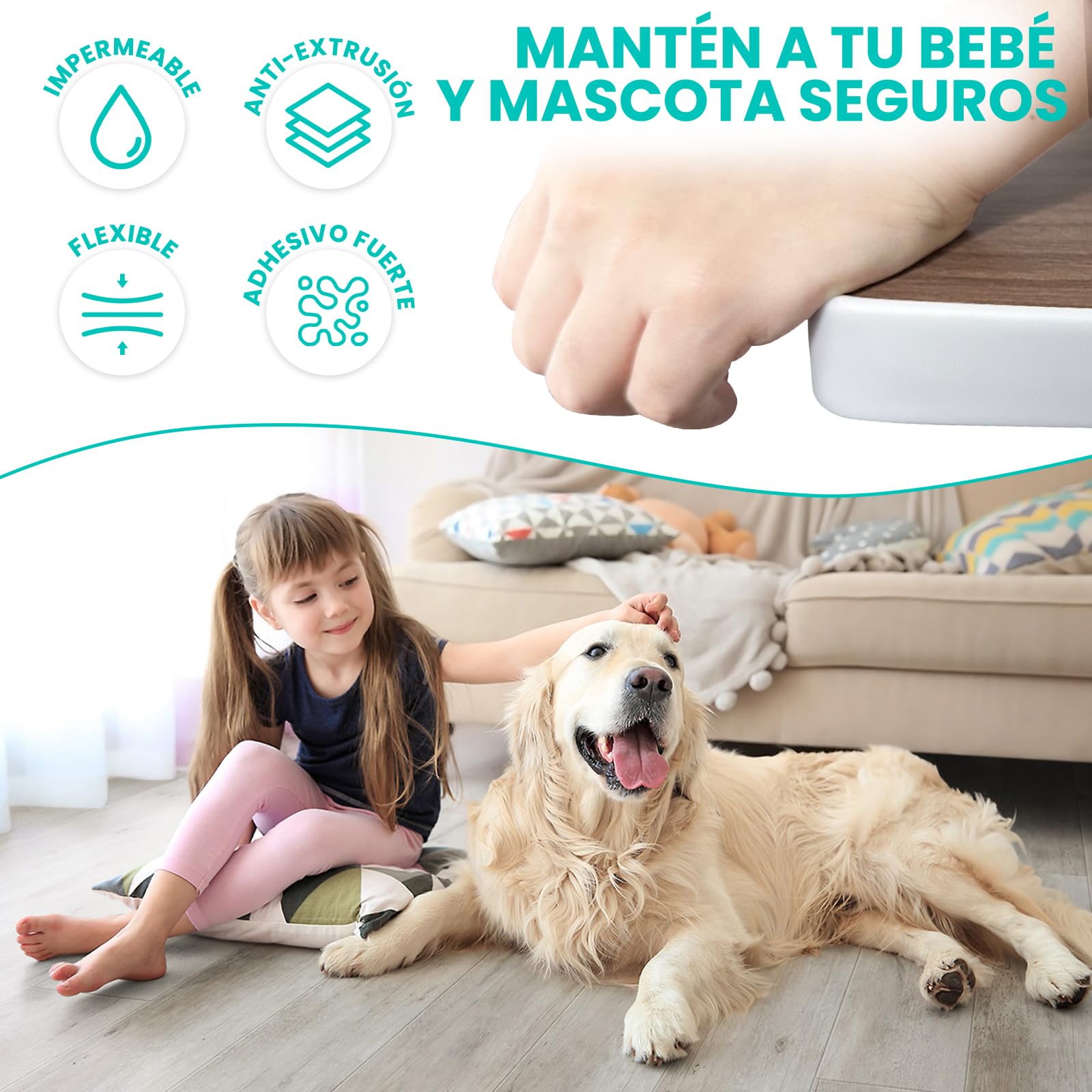 LeapBeast Forma U Cinta de Madera Cantos, 5M TPE Adhesiva Perfil Goma Cantoneras Cubrecantos, Silicona Cinta Tiras de Cantear - Bordes Mesa Muebles Protector