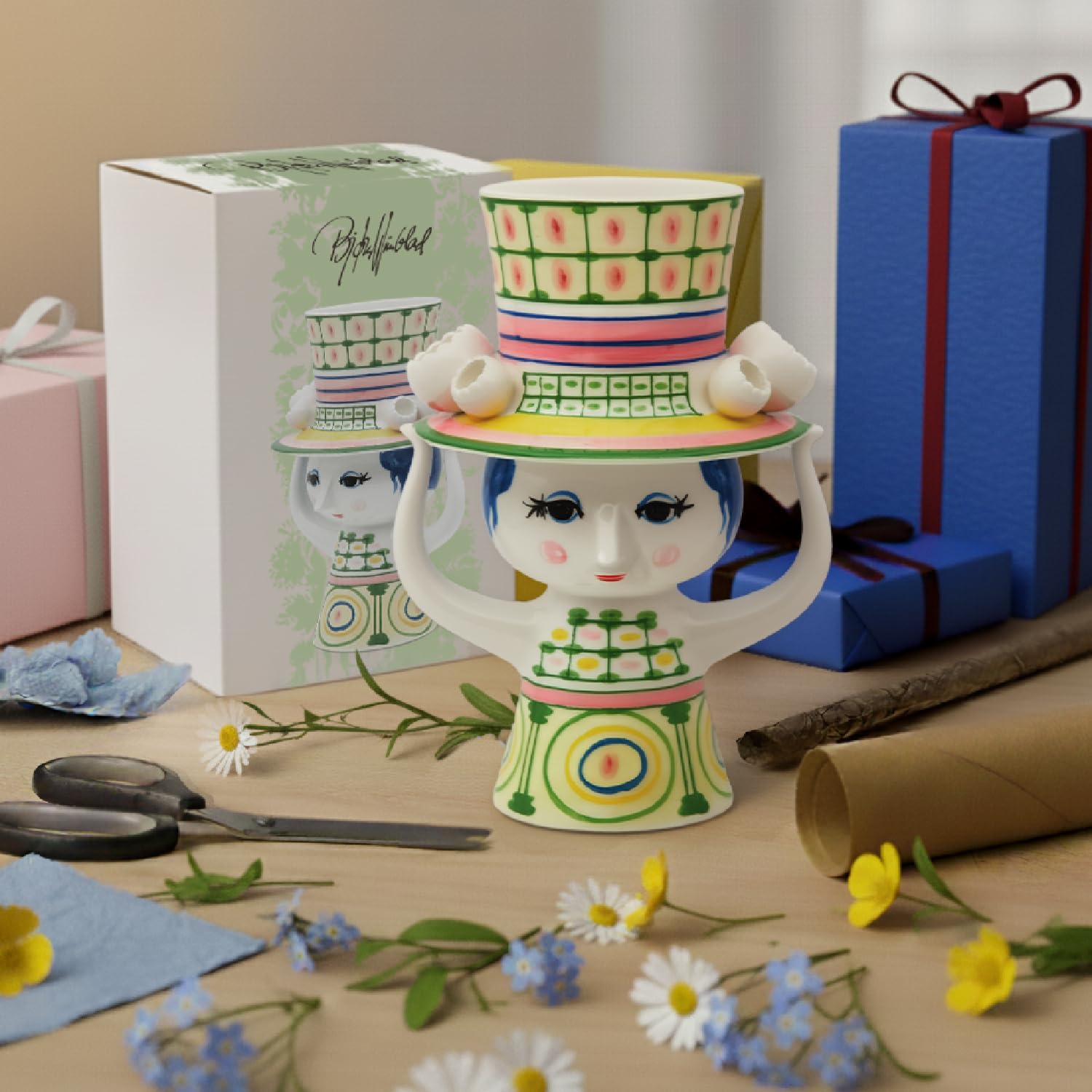 Amazon.co.jp: ビヨン・ヴィンブラッド Bjorn Wiinblad 花瓶 Lady with