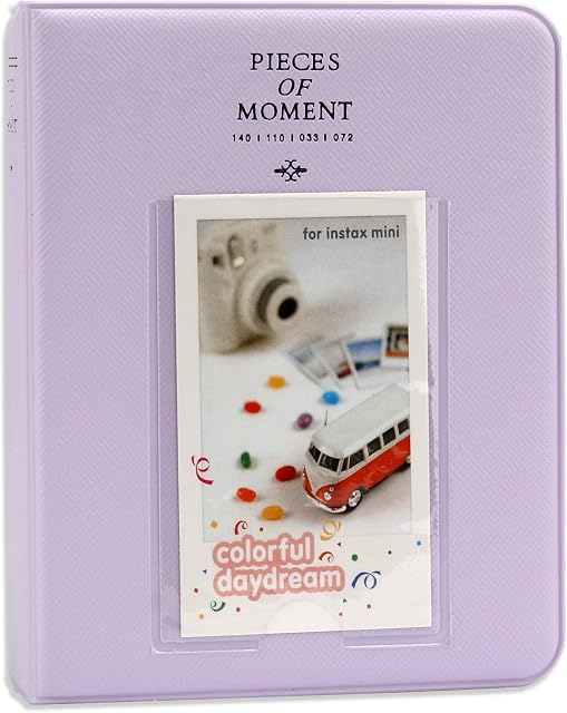 CELION 64 Pockets Fujifilm Instax Photo Album for Fujifilm Instax Mini 11 9 8+ 8 7s 25 26 50s 70 90 (Lilac Purple)