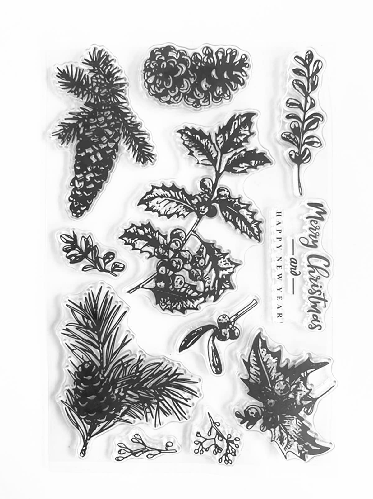 Merry Christmas Decors X-mas Leaves Trees Rubber Clear Stamp/Seal Scrapbook/Photo Decorative Card Making Clear Stamp