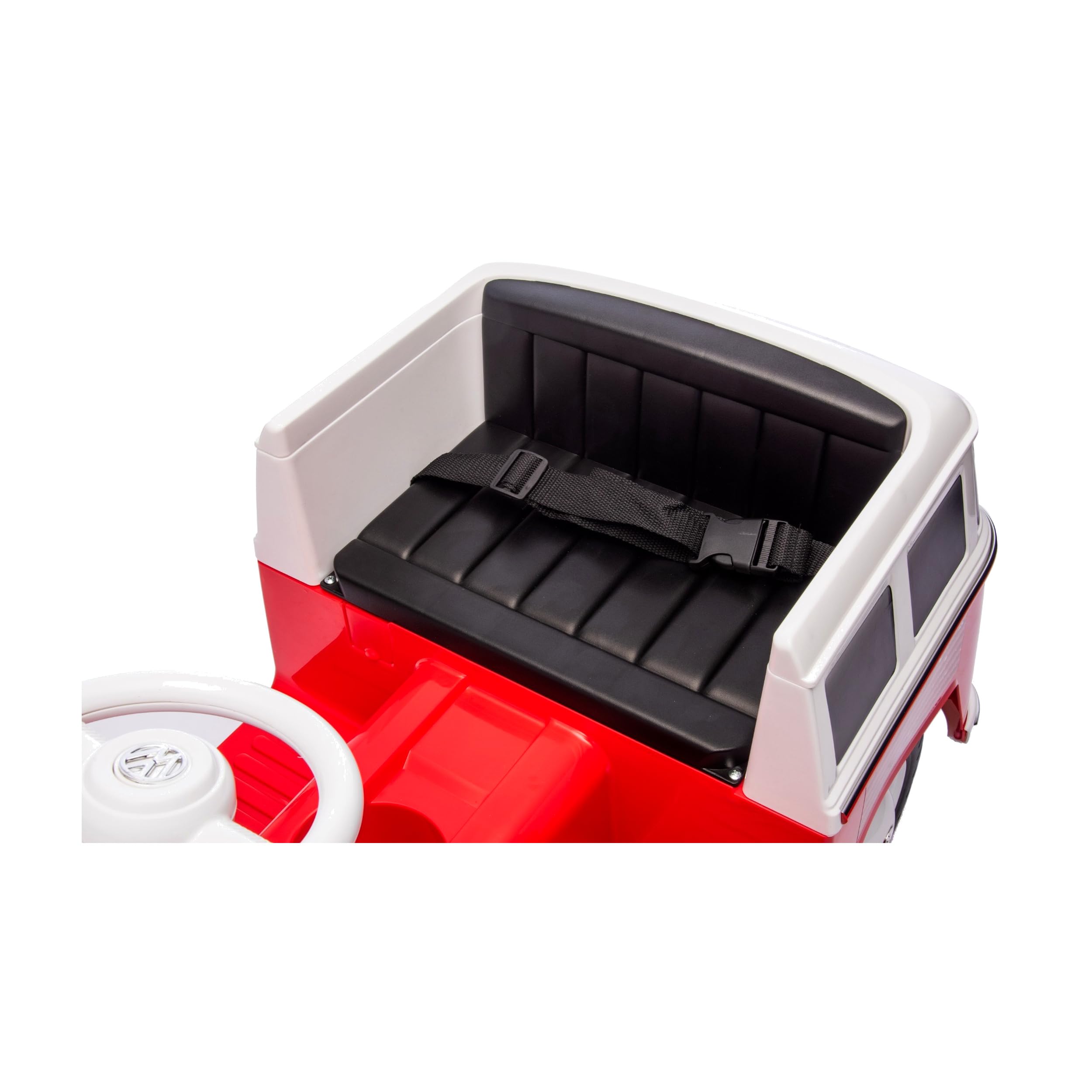 ATAA Furgone elettrico per bambini, Volkswagen Bulli T1, 12 V, licenza ufficiale | Rosso - Con telecomando genitori incluso