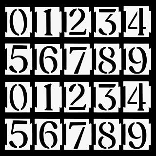 5 Inch Curb Stencil Kit for Address Painting, 20 PCS 0-9 Address Number Stencils Curb Painting Stencils Reusable Spray Paint Stencil Digital Paintings Templates for Curbs, Mailbox, Wall, Wood, Road
