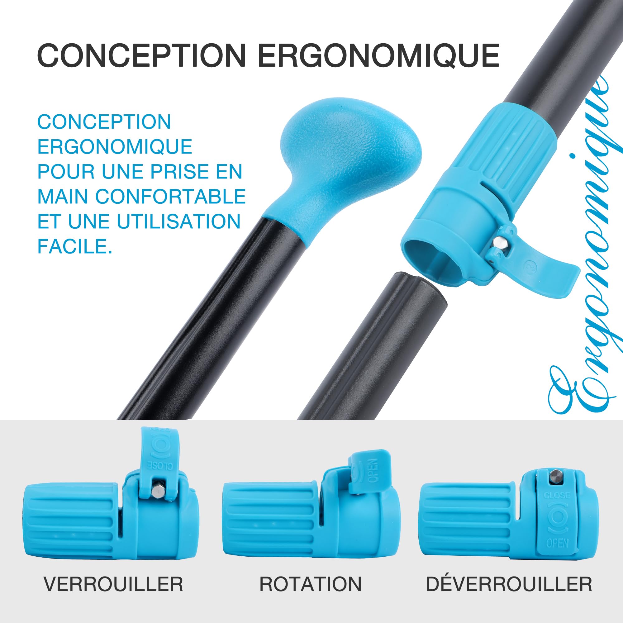 niphean Pagaie Sup Réglable en 3/4 Parties, Légère pour Paddle Board | Pagaie de Kayak Durable, Rame Détachable pour Paddle Board avec Manche en Alliage d'Aluminium et Pale en Fibre de Verre