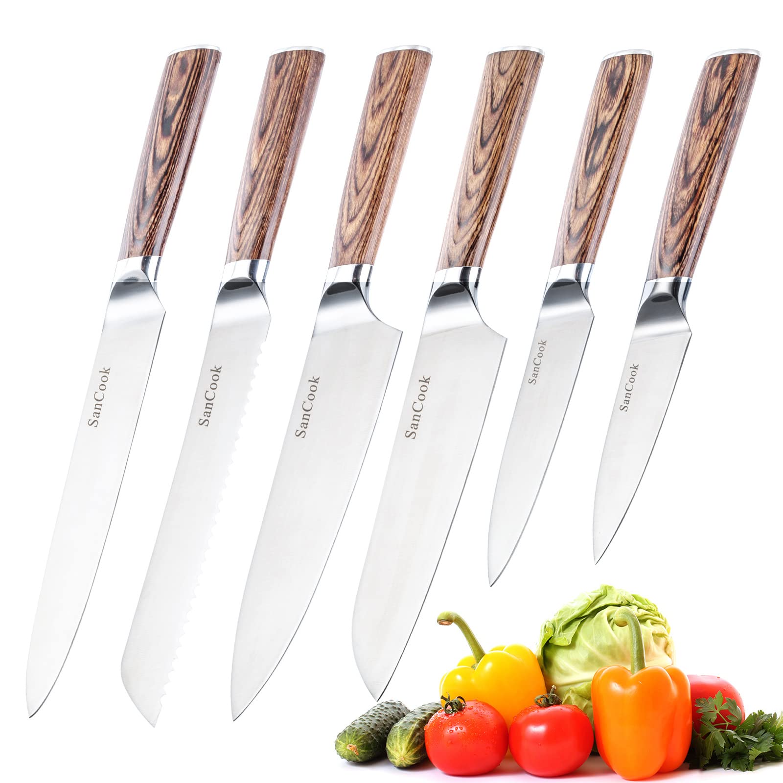 SanCook Chef knife Set Kitchen Knife Sets, with High Carbon Stainless