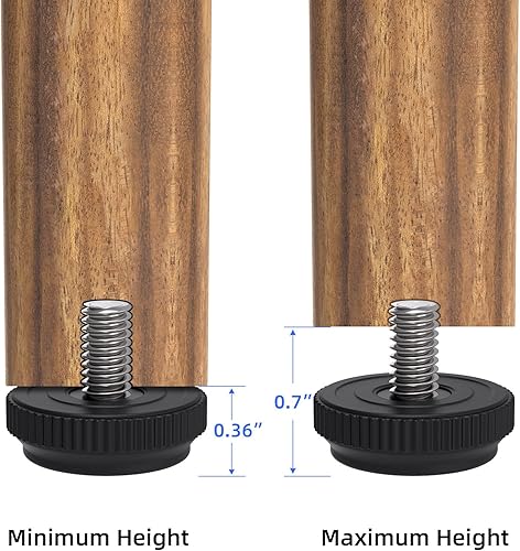 Miniatura 5 de Paquete de 16 nivelador de muebles de acero inoxidable 516-18 con rosca ajustable con rosca para muebles, niveladores de pie de rosca, niveladores