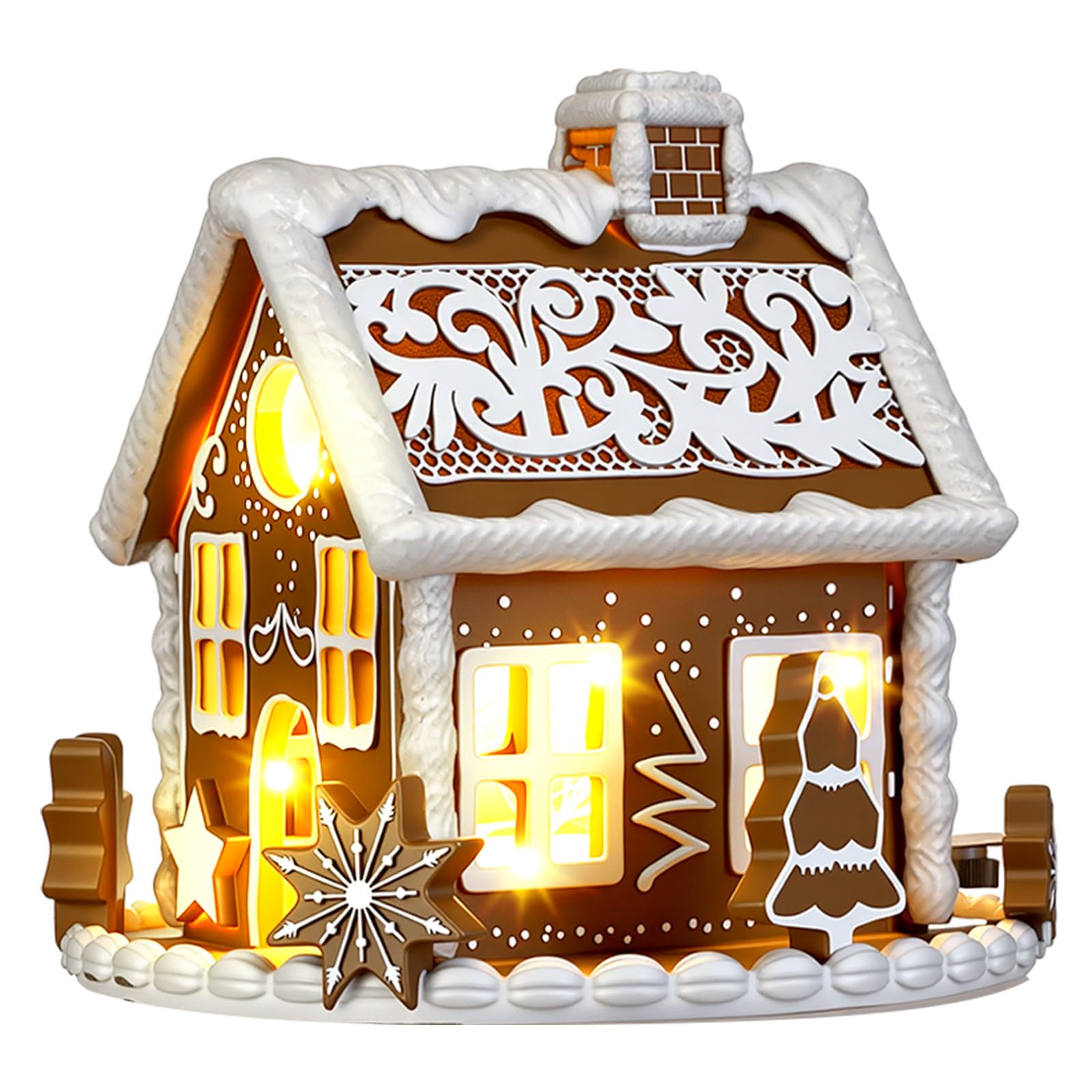 Maison en pain d'épices lumineuse de Noël figurine de bonbons souvenirs d'enfance