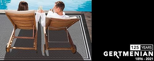 Miniatura 6 de Gertmenian Alfombra clásica de tejido plano, para interiores y exteriores, resistente a las manchas y a los rayos UV, para terraza, patio, junto a